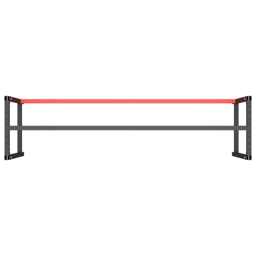 Okvir za radni stol mat crni i mat crveni 220x57x79 cm metalni - 220 x 57 x 79 cm s 1 šipkom Cijena