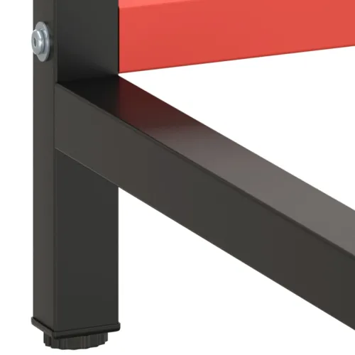 Okvir za radni stol mat crni i mat crveni 220x57x79 cm metalni - 220 x 57 x 79 cm s 1 šipkom Cijena