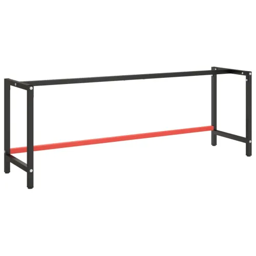 Okvir za radni stol mat crni i mat crveni 220x57x79 cm metalni - 220 x 57 x 79 cm s 1 šipkom Cijena
