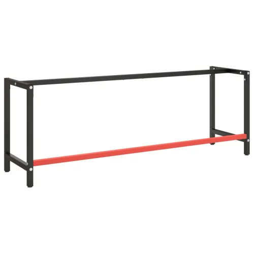 Okvir za radni stol mat crni i mat crveni 220x57x79 cm metalni - 220 x 57 x 79 cm s 1 šipkom Cijena