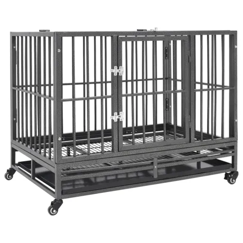 Kavez za pse s kotačima čelični 102 x 72 x 85 cm - 102 x 72 x 85 cm Cijena