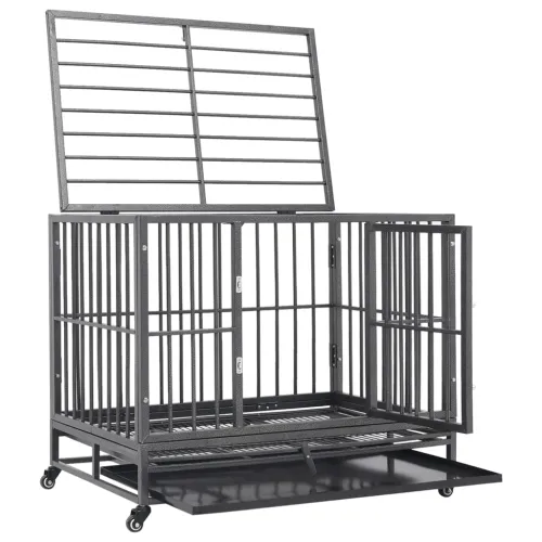 Kavez za pse s kotačima čelični 102 x 72 x 85 cm - 102 x 72 x 85 cm Cijena