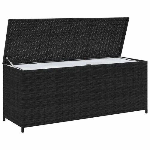 Vrtna kutija za pohranu crna 150 x 50 x 60 cm poliratan - Crna Crna Cijena