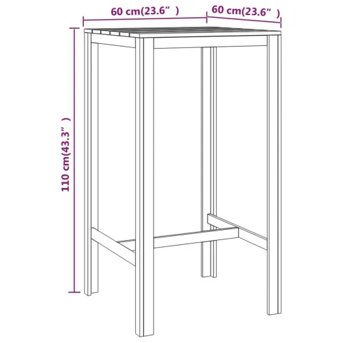 Barski stol 60 x 60 x 110 cm od impregnirane borovine  - 60 x 60 x 110 cm 1 Cijena