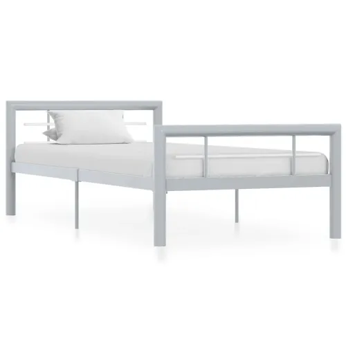 Okvir za krevet sivo-bijeli metalni 100 x 200 cm - Siva i bijela 100 x 200 cm Cijena