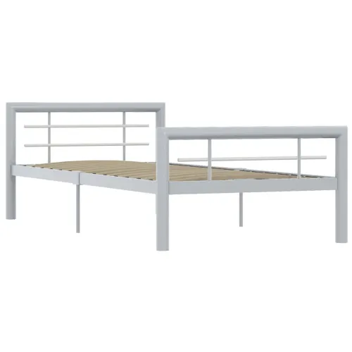 Okvir za krevet sivo-bijeli metalni 100 x 200 cm - Siva i bijela 100 x 200 cm Cijena