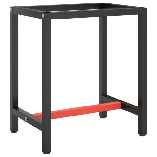 Okvir za radni stol mat crni i mat crveni 70x50x79 cm metalni - 70 x 50 x 79 cm s 1 šipkom Cijena