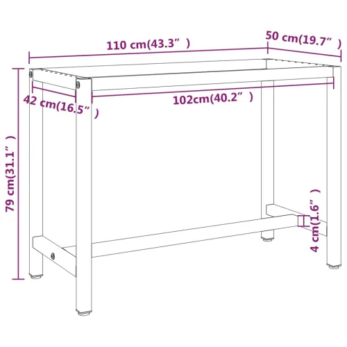 Okvir za radni stol mat crni i mat crveni 110x50x79 cm metalni - 110 x 50 x 79 cm s 1 šipkom Cijena