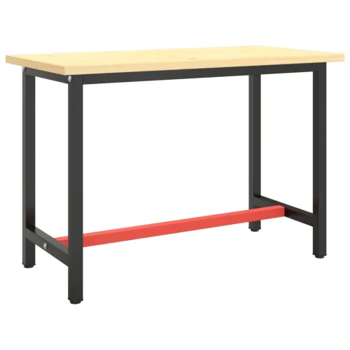 Okvir za radni stol mat crni i mat crveni 110x50x79 cm metalni - 110 x 50 x 79 cm s 1 šipkom Cijena