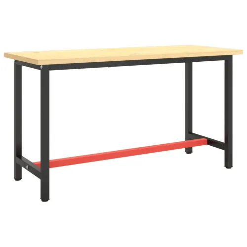 Okvir za radni stol mat crni i mat crveni 140x50x79 cm metalni - 140 x 50 x 79 cm s 1 šipkom Cijena