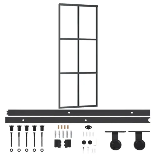 Klizna vrata s priborom ESG staklo i aluminij 76 x 205 cm - 76 x 205 cm (klizna vodilica od 200 cm) 1 Rešetke 3 x 2 Cijena
