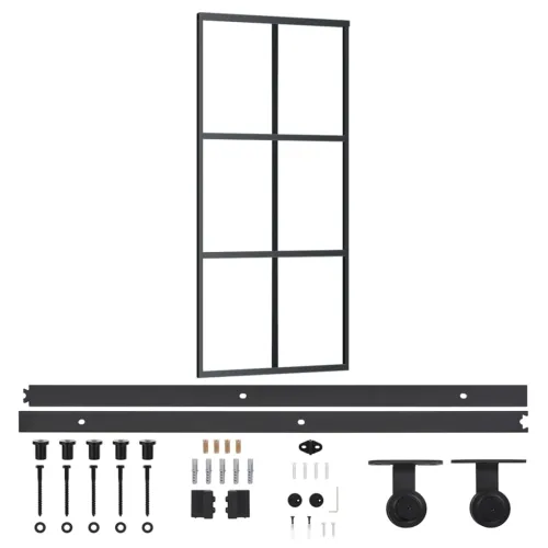 Klizna vrata s priborom ESG staklo i aluminij 90 x 205 cm - 90 x 205 cm (klizna vodilica od 200 cm) 1 Rešetke 3 x 2 Cijena