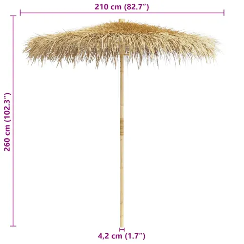 Suncobran od bambusa s krovom od lišća banane 210 cm - 210 cm Cijena