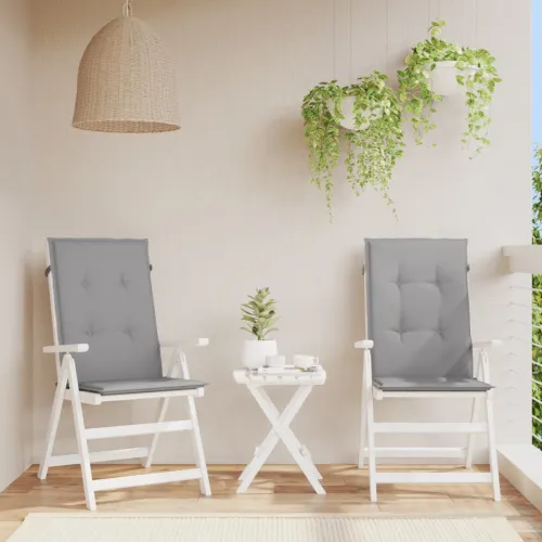 Jastuci za vrtne stolice 2 kom sivi 120 x 50 x 3 cm od tkanine - Siva 120 x 50 x 3 cm 2 Cijena