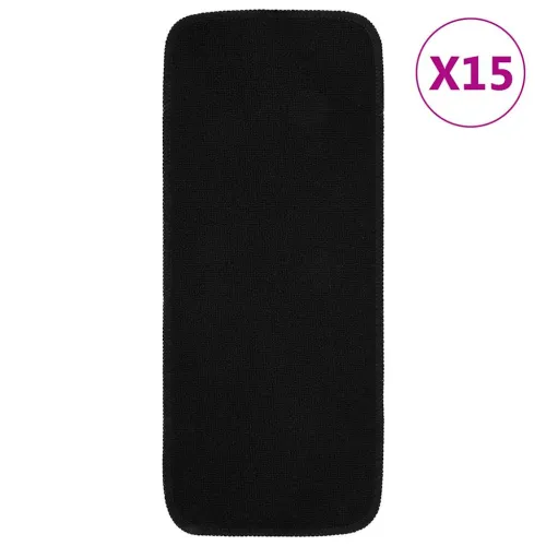 Protuklizni otirači za stepenice 15 kom 60x25cm crni pravokutni - Crna 60 x 25 cm Cijena