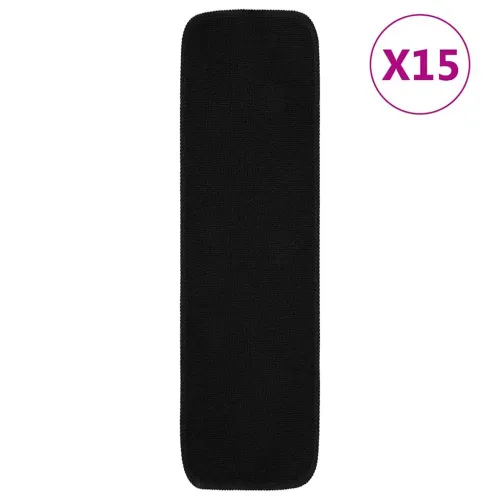 Protuklizni otirači za stepenice 15 kom 75x20cm crni pravokutni - Crna 75 x 20 cm Cijena