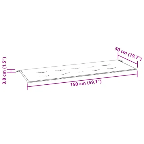Jastuk za vrtnu klupu krem 150x50x3 cm od tkanine Oxford - Krema 150 x 50 x 3 cm 1 Cijena