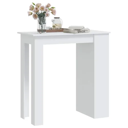Barski stol sa stalkom za pohranu bijeli 102x50x103,5 cm drveni - Bijela Cijena