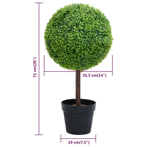 Umjetni šimšir u obliku kugle s posudom zeleni 71 cm - 19 x 71 cm 1 Cijena