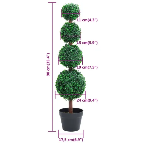 Umjetni šimšir u obliku kugle s posudom zeleni 90 cm - 17.5 x 90 cm 1 Cijena