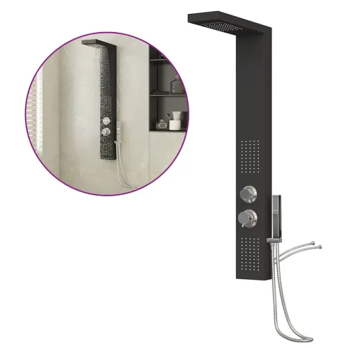 Tuš panel aluminijski crni - Crna 15 x 47 x 114 cm Cijena
