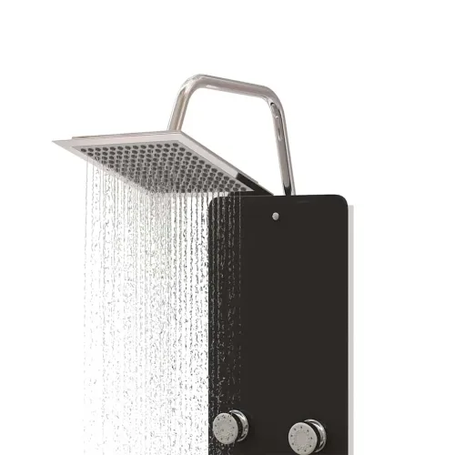Tuš panel od stakla 25 x 47,5 x 130 cm crni - Crna Cijena