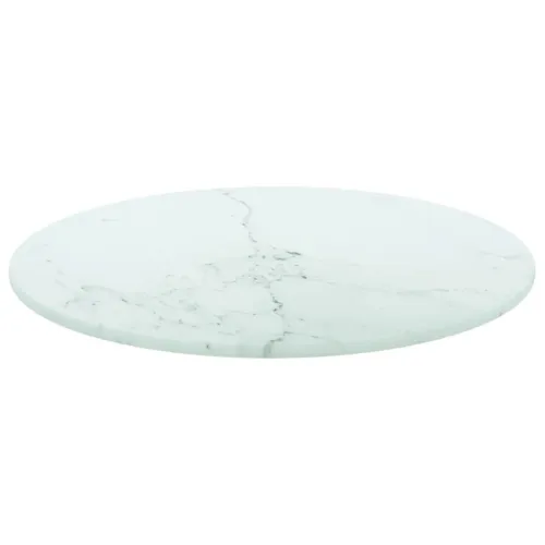 Stolna ploča bijela Ø 30 x 0,8 cm staklena s mramornim uzorkom - Bijela Ø 30 cm Cijena