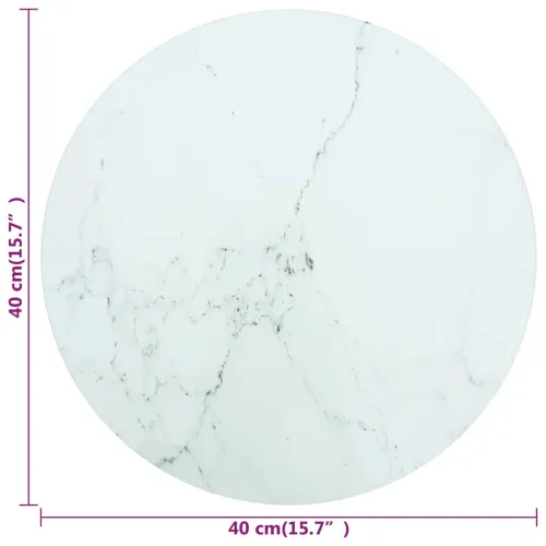 Stolna ploča bijela Ø 40 x 0,8 cm staklena s mramornim uzorkom - Bijela Ø 40 cm Cijena