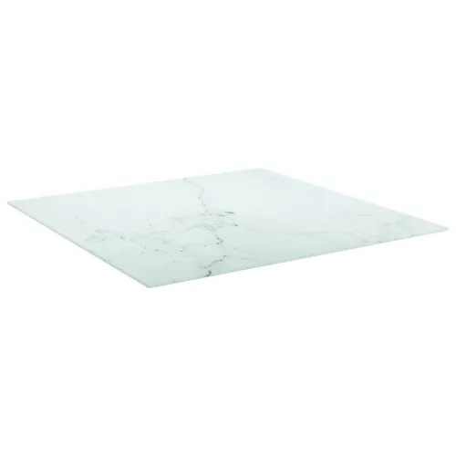 Stolna ploča bijela 80x80 cm 6 mm staklena s mramornim uzorkom - Bijela 80 x 80 cm Cijena