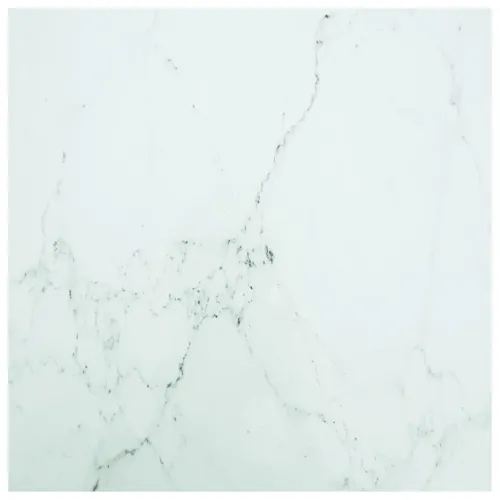 Stolna ploča bijela 80x80 cm 6 mm staklena s mramornim uzorkom - Bijela 80 x 80 cm Cijena
