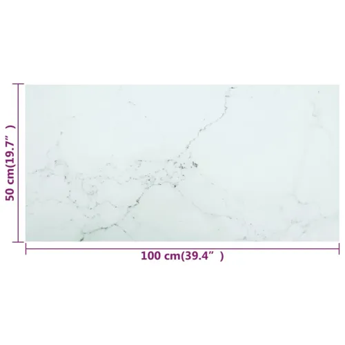 Stolna ploča bijela 100x50 cm 6 mm staklena s mramornim uzorkom - Bijela 100 x 50 cm Cijena