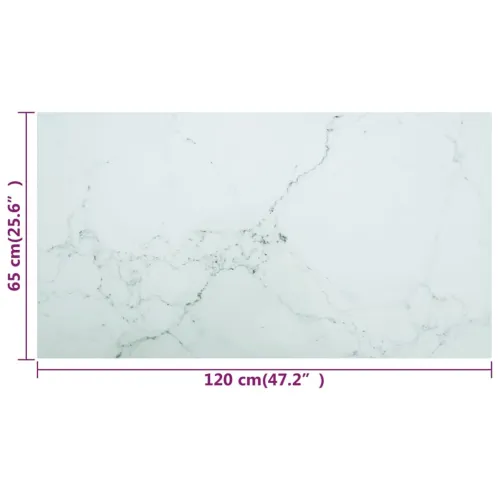 Stolna ploča bijela 120x65 cm 8 mm staklena s mramornim uzorkom - Bijela 120 x 65 cm Cijena