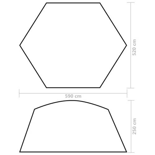 Šator za bazen od tkanine 590 x 520 x 250 cm sivi - Siva 590 x 520 x 250 cm Cijena