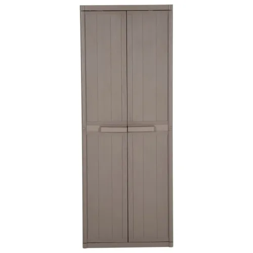 Vrtni ormarić za pohranu smeđi 65x45x172 cm PP s izgledom drva - Smeđa 1 4 police 1 Cijena