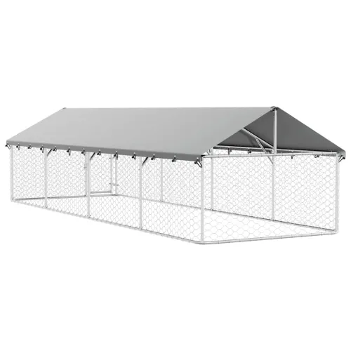 Vanjski kavez za pse s krovom 600 x 200 x 150 cm - 600 x 200 x 150 cm Cijena