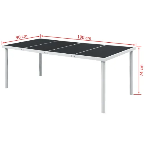 Vrtna garnitura - 9-dijelni vrtni blagovaonski set čelični crni - 190 x 90 x 74 cm 8 Cijena