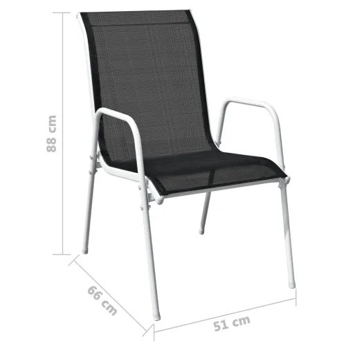 Vrtna garnitura - 9-dijelni vrtni blagovaonski set čelični crni - 190 x 90 x 74 cm 8 Cijena