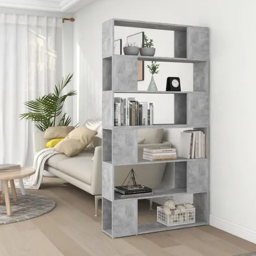 Ormarić za knjige / Paravan - Sobna pregrada boja betona 100x24x188 cm - Beton siva 1 Beton siva Cijena