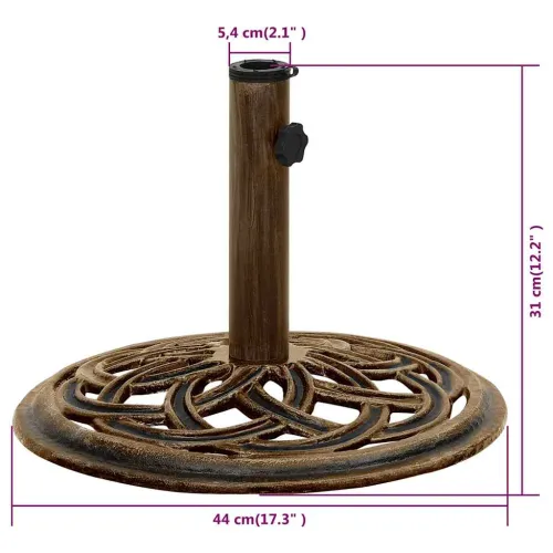 Stalak za suncobran brončani 44 x 44 x 31 cm lijevano željezo - Bronzana Ø 44 x 31 cm Cijena