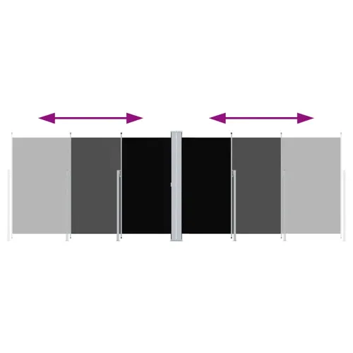 Uvlačiva bočna tenda crna 200 x 600 cm - Crna 200 x 600 cm Cijena
