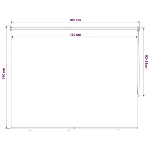 Vanjska rolo zavjesa 185 (Š) x 140 (V) cm krem boje - Krema 180 x 140 cm Cijena