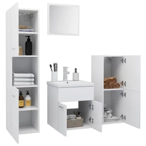 Set kupaonskog namještaja od iverice bijeli - Bijela 41 x 38.5 x 46 cm 1 1 Cijena