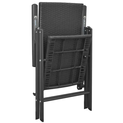 Vrtna garnitura - 5-dijelni vrtni blagovaonski set crni - Dužina stola 150 cm 4 Cijena