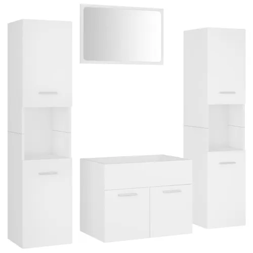 Set kupaonskog namještaja od konstruiranog drva bijeli - Bijela 60 x 38.5 x 46 cm 1 4 Cijena