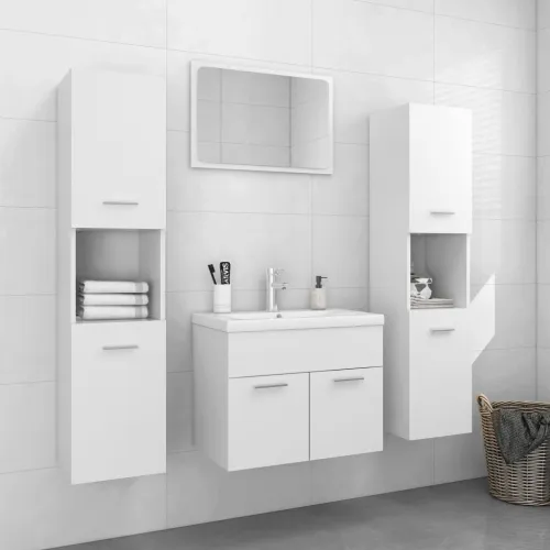 Set kupaonskog namještaja od konstruiranog drva bijeli - Bijela 60 x 38.5 x 46 cm 1 4 Cijena