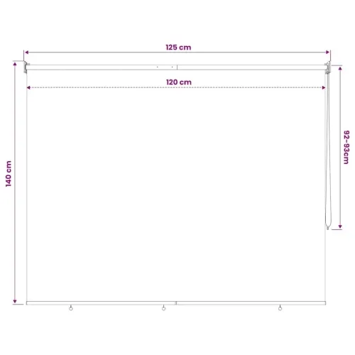 Vanjska rolo zavjesa 125 (Š) x 140 (V) cm krem boje - Krema 120 x 140 cm Cijena