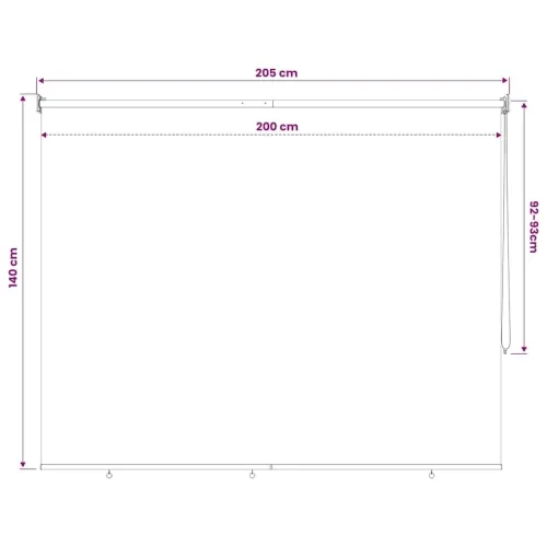 Vanjska rolo zavjesa 205 (Š) x 140 (V) cm krem boje - Krema 200 x 140 cm Cijena