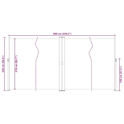 Uvlačiva bočna tenda crvena 200 x 600 cm - Crvena 200 x 600 cm Cijena