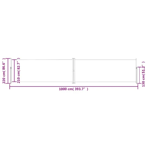 Uvlačiva bočna tenda crna 220 x 1000 cm - Crna 220 x 1000 cm Cijena