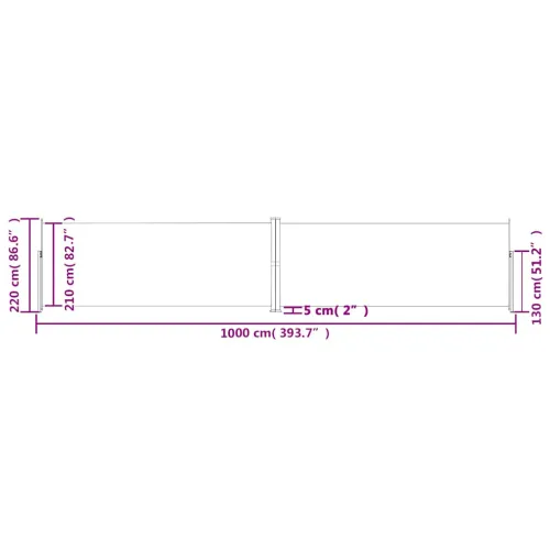 Uvlačiva bočna tenda antracit 220 x 1000 cm - Antracit 220 x 1000 cm Cijena